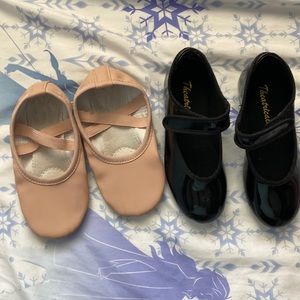Tap shoes and ballet slippers